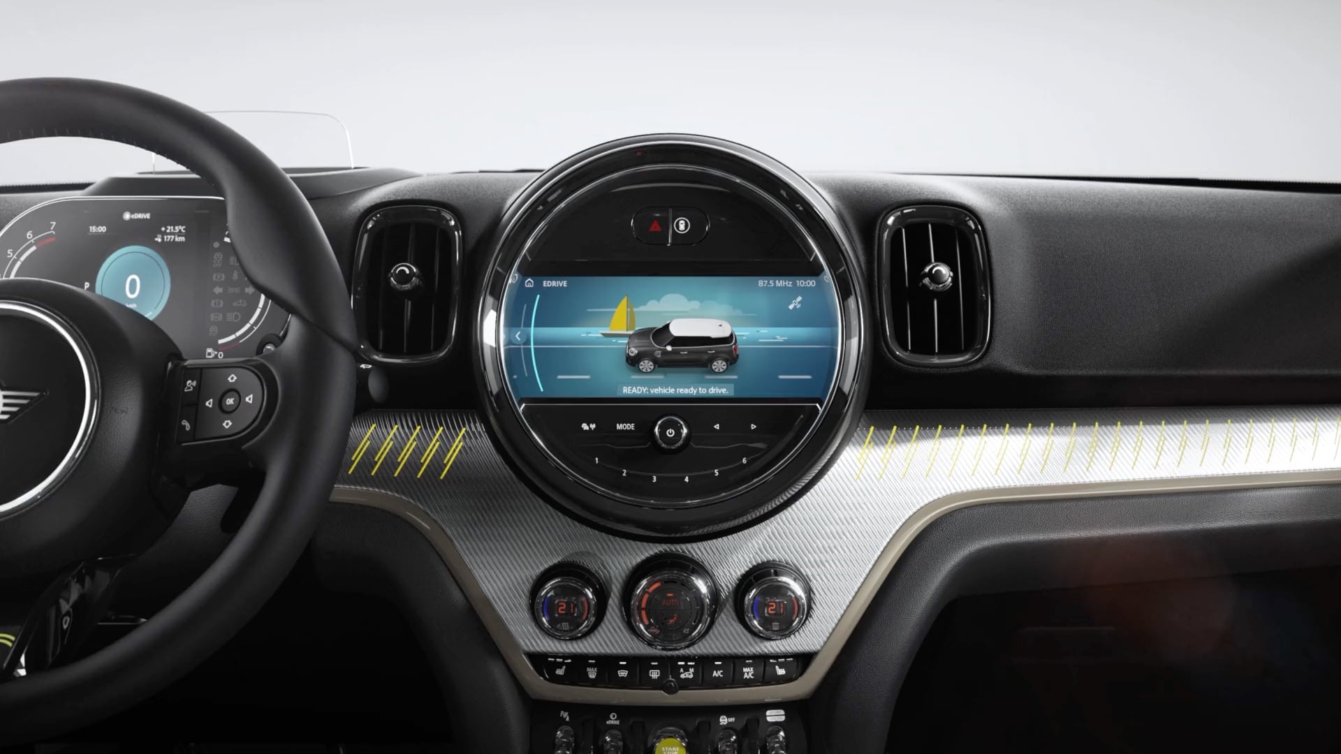 MINI Cooper SE Countryman ALL4 – pogled spredaj – siva in črna