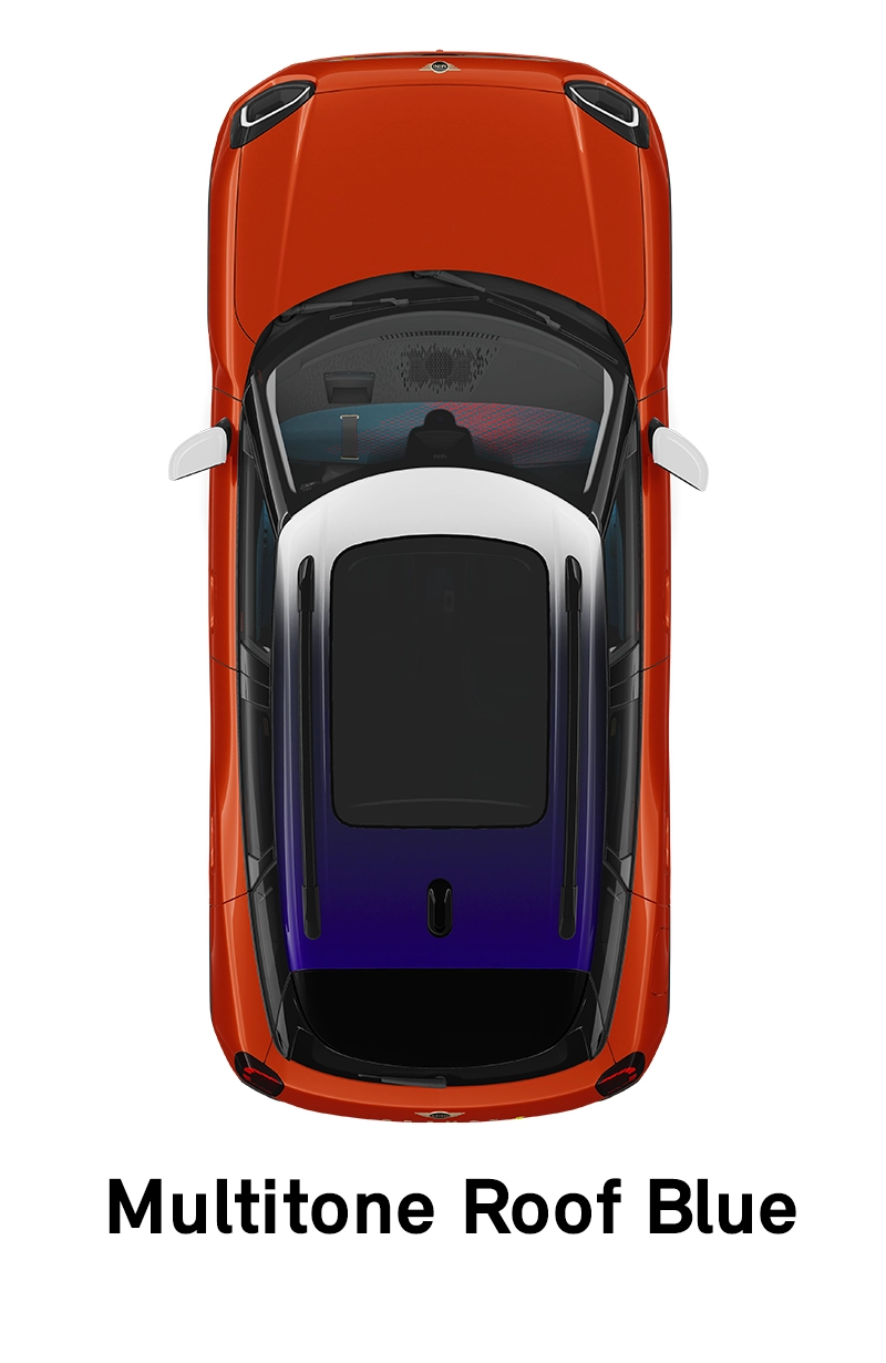  MINI – oprema – raven opreme Favoured – večbarvna streha modrega odtenka