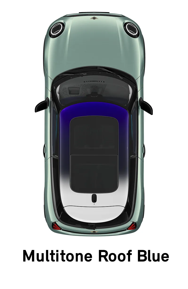  MINI – oprema – raven opreme Classic – večbarvna streha modrega odtenka
