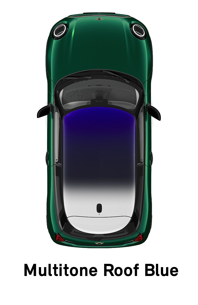  MINI – oprema – raven opreme Favoured – večbarvna streha modrega odtenka