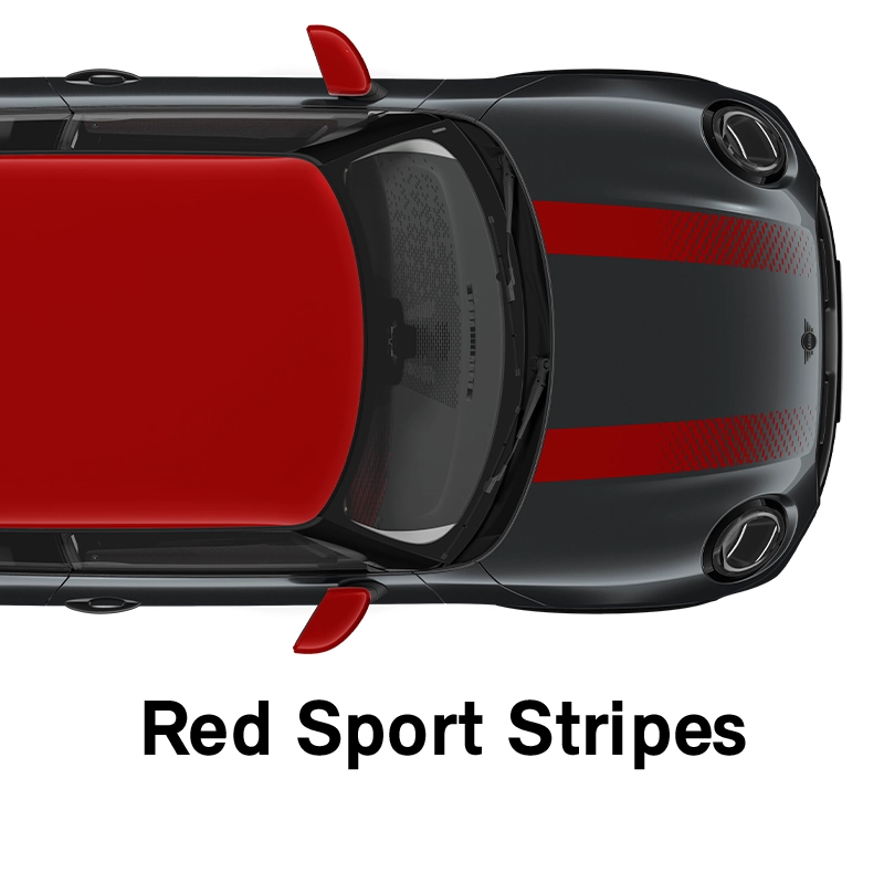  MINI – oprema – raven opreme JCW – rdeče športne črte