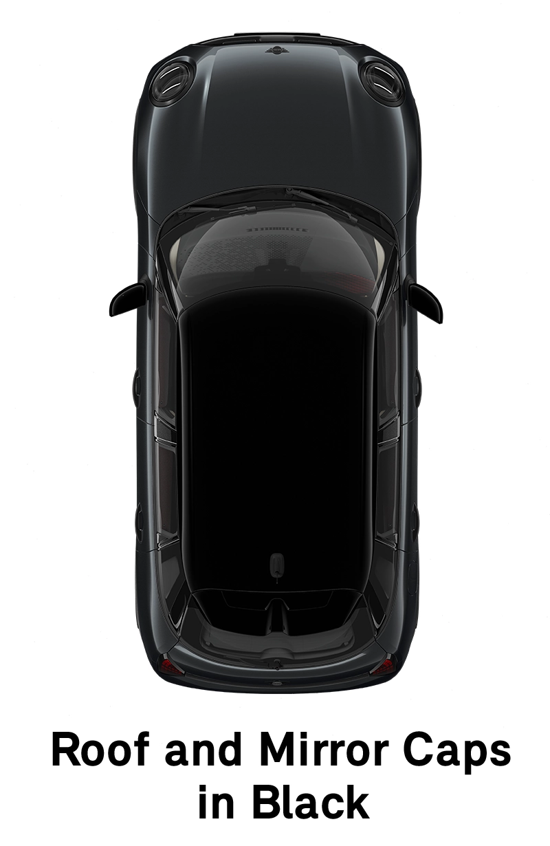  MINI – oprema – raven opreme JCW – streha in pokrovi ogledal v črni barvi