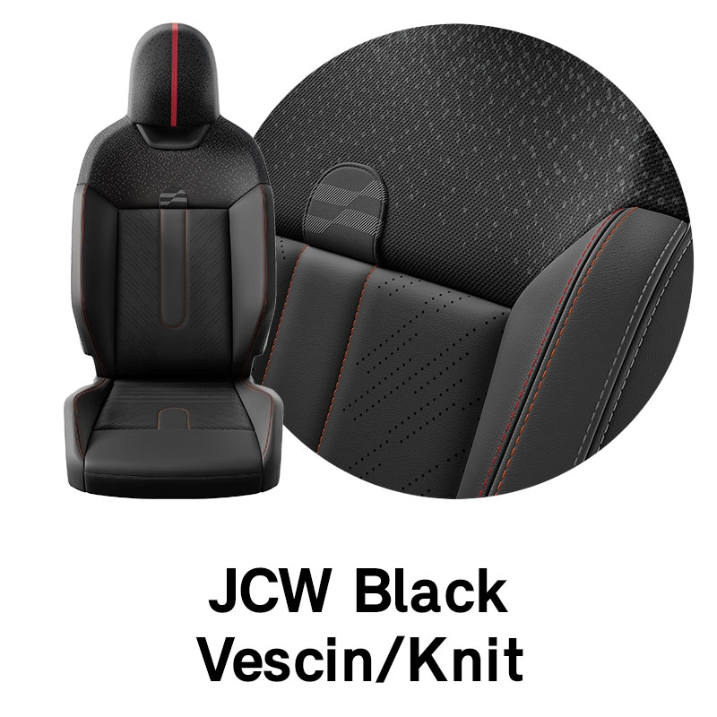 MINI – oprema – JCW črno umetno usnje Vescin/pletenina