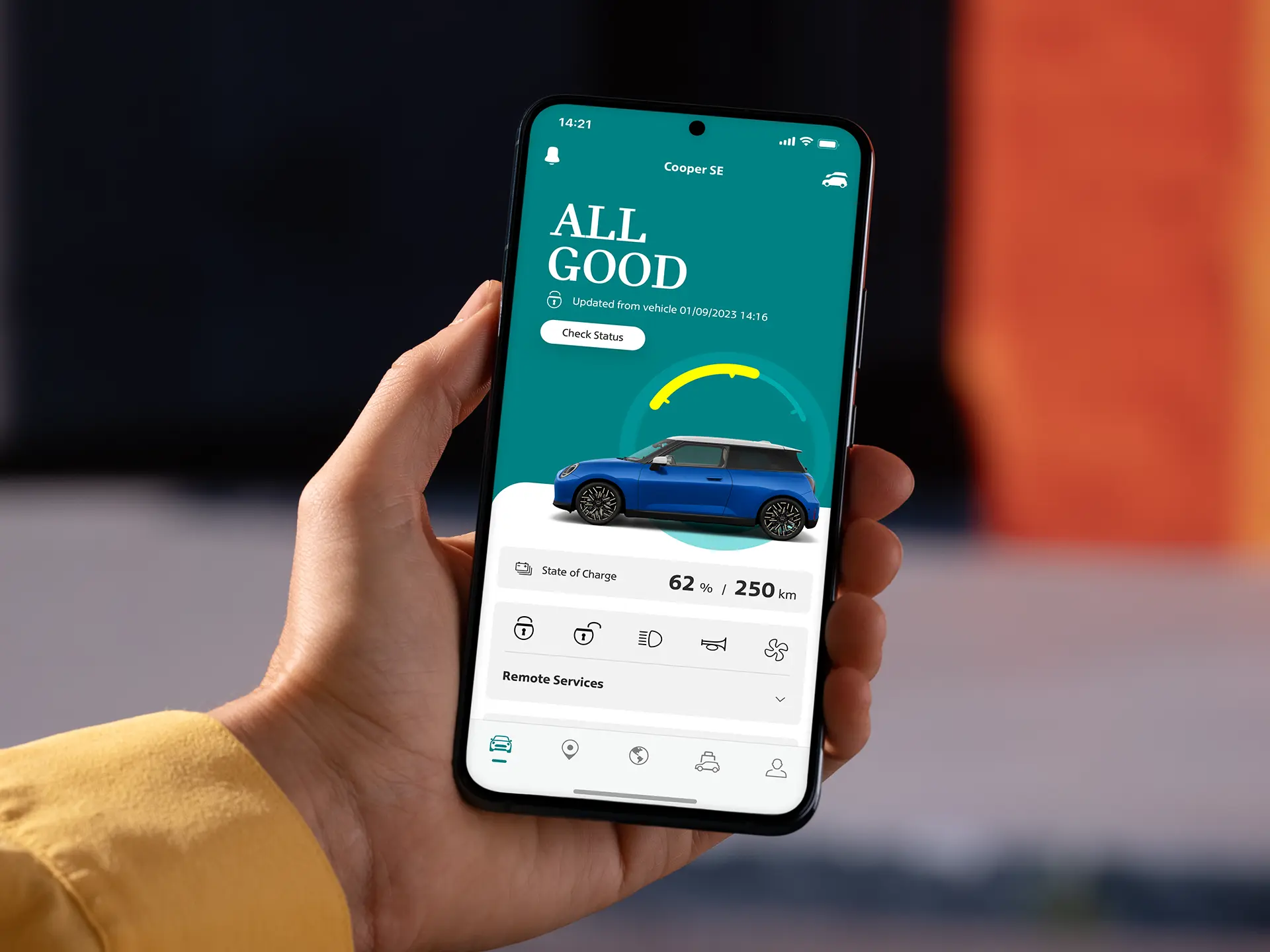 Popolnoma električni MINI Cooper – MINI App