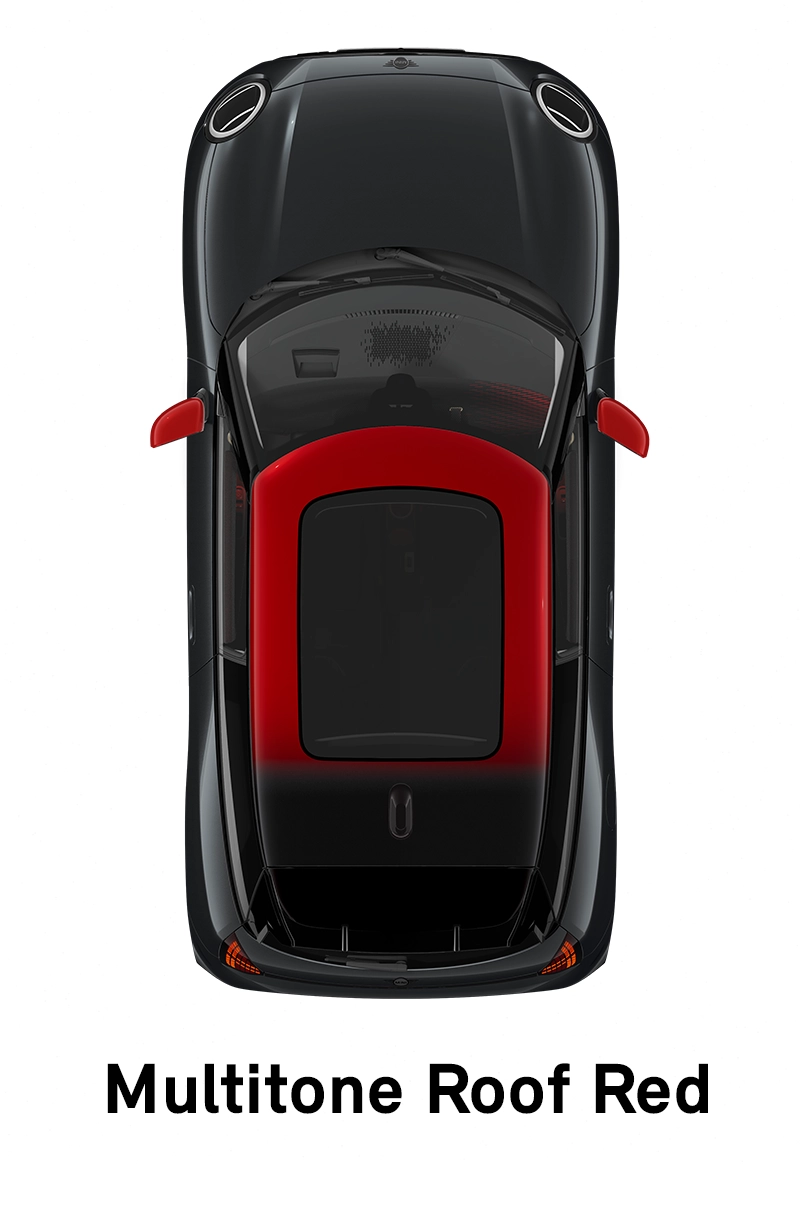  MINI – oprema – raven opreme JCW – večbarvna streha rdečega odtenka