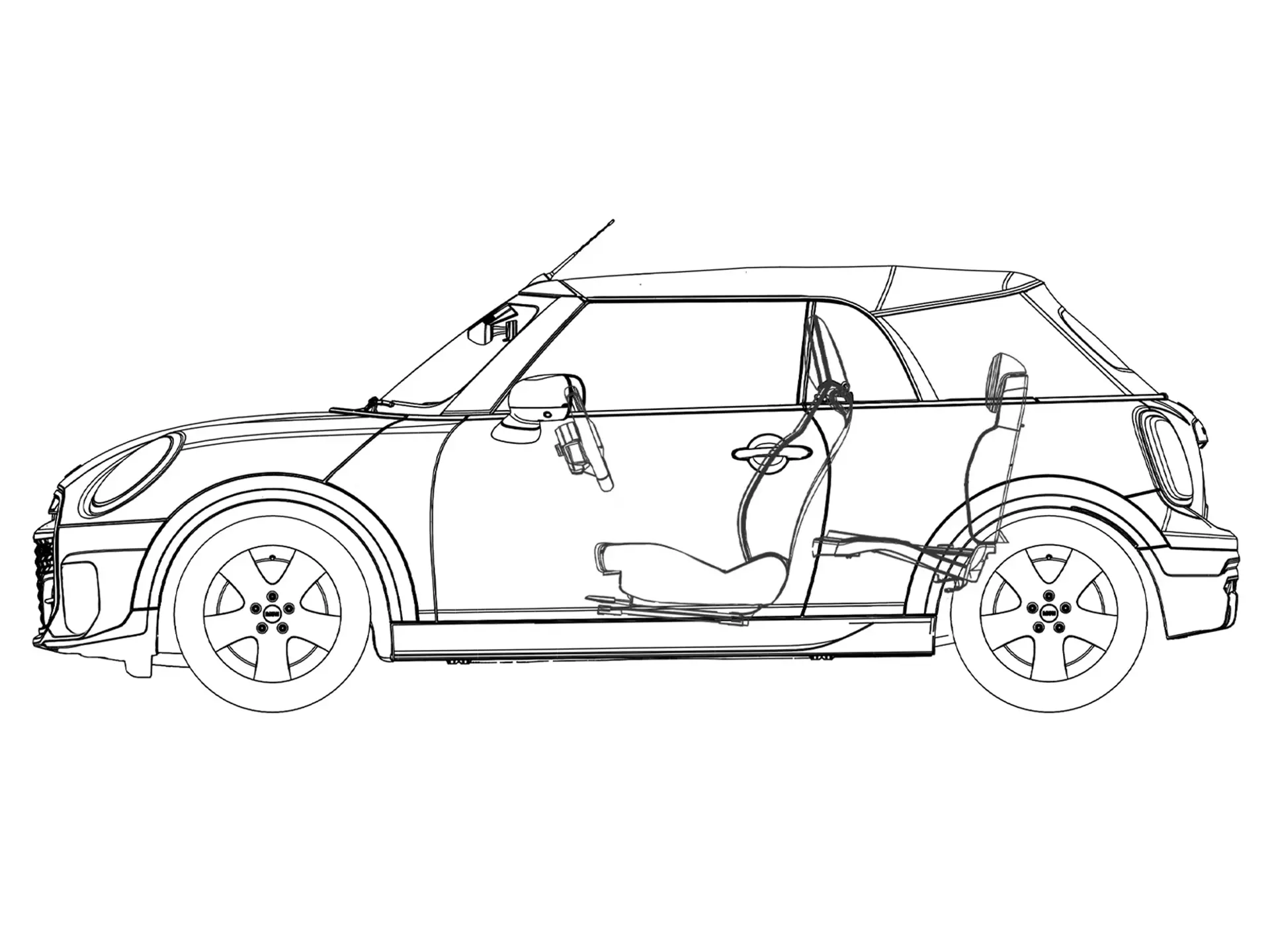 MINI Cooper Cabrio – skica – pogled s strani