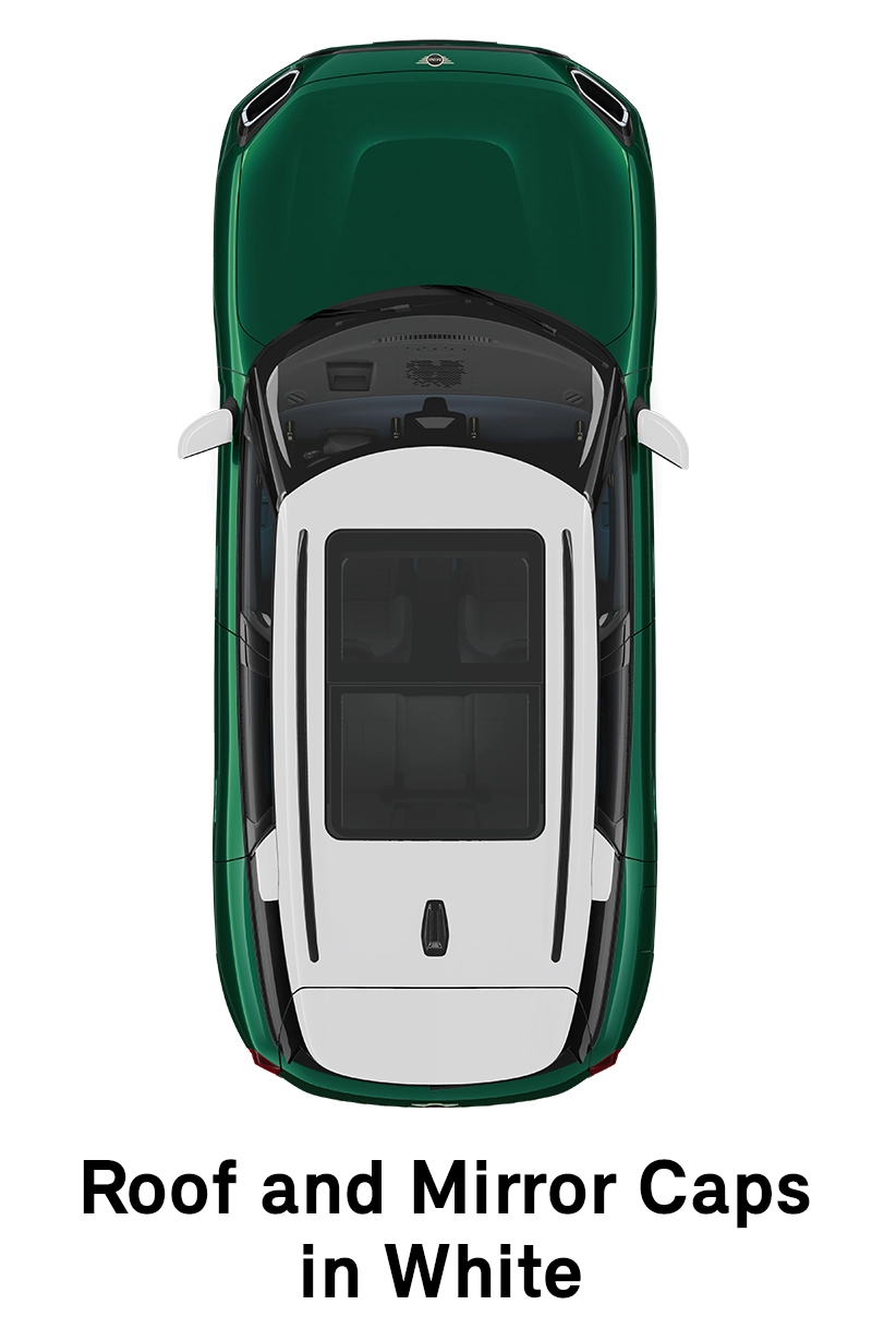 MINI – oprema – raven opreme Classic – streha in pokrovi ogledal v beli barvi