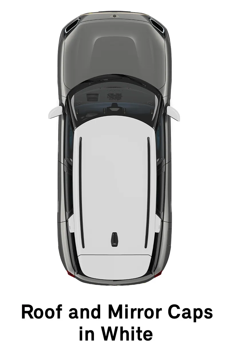  MINI – oprema – raven opreme Favoured – streha in pokrovi ogledal v beli barvi
