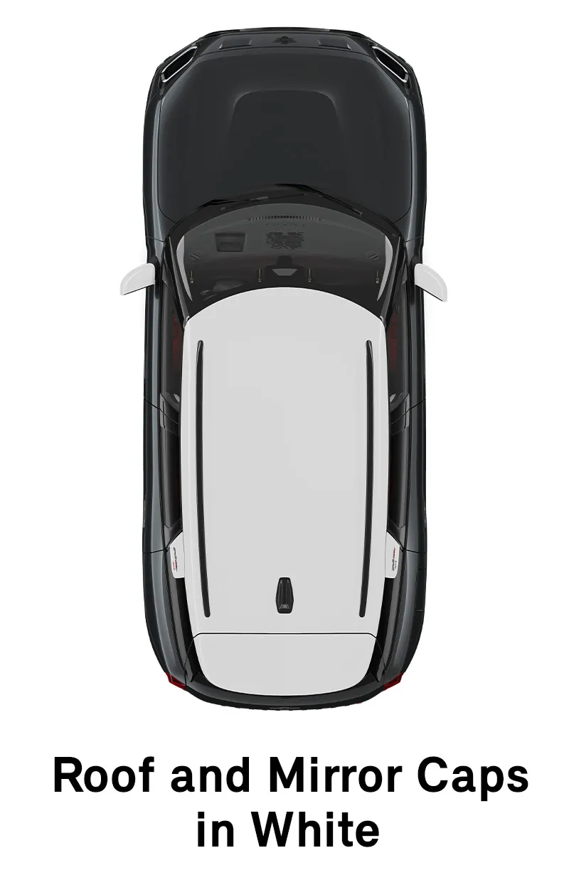  MINI – oprema – raven opreme JCW – streha in pokrovi ogledal v beli barvi
