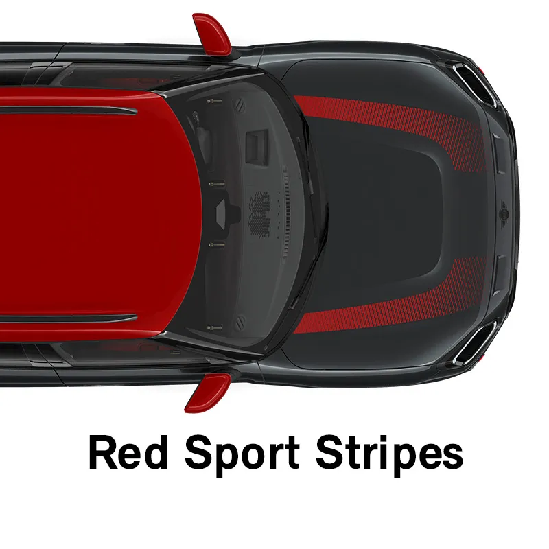  MINI – oprema – raven opreme JCW – rdeče športne črte