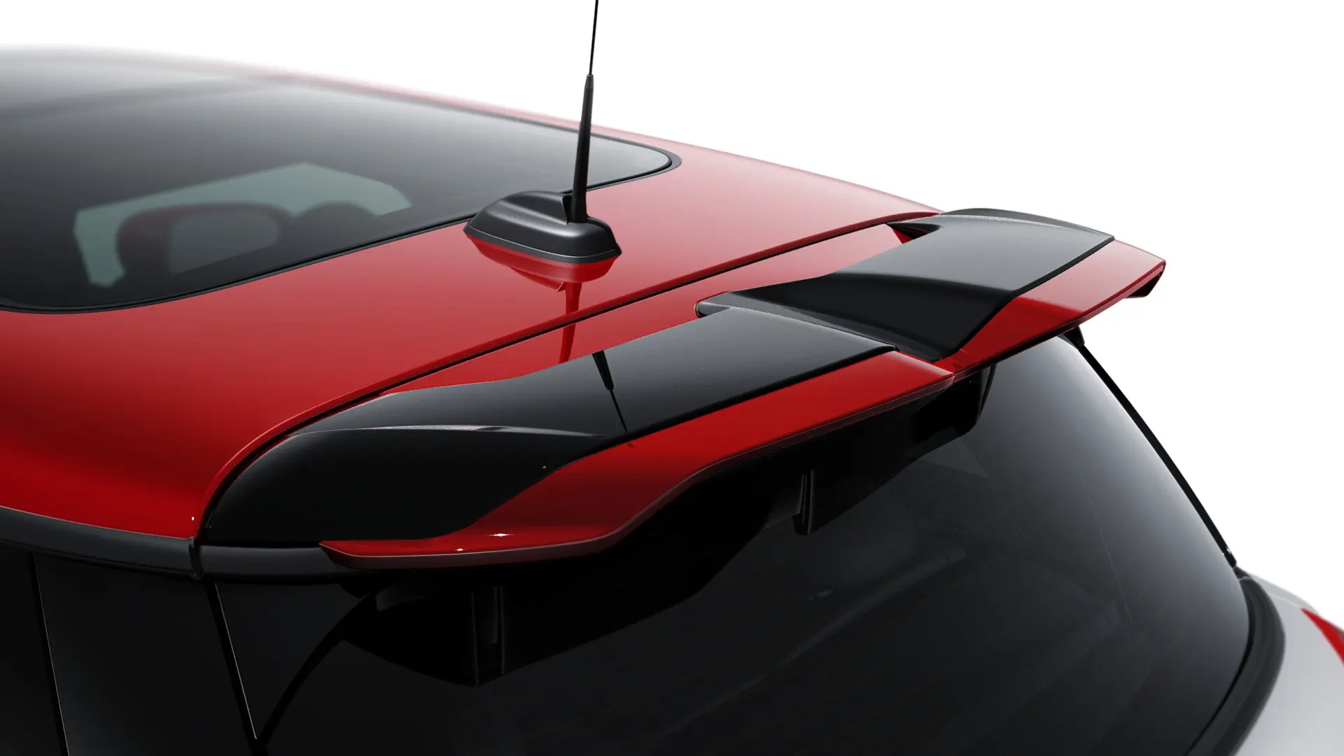 Dodatna oprema JCW – nastavki za strešni spojler JCW v barvi Chili Red