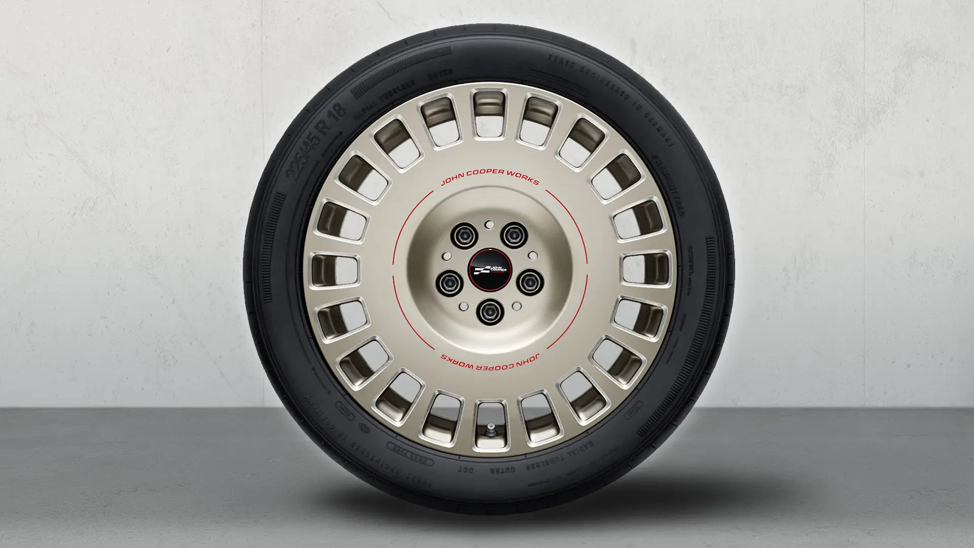 18-palčno JCW lito platišče Rallye Spoke 992, dvobarvno (Vibrant Silver, polirano), set letnih kompletov koles.