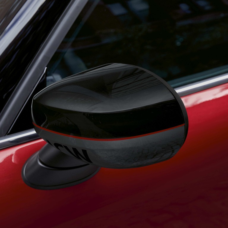 MINI John Cooper Works – rdeča in črna – pokrov zunanjega ogledala