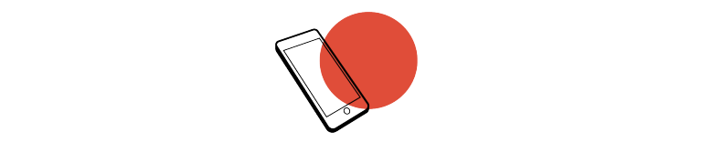 Mobilni telefon nad rdečim krogom – ikona MINI Service