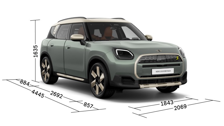 Popolnoma električni MINI Countryman – tri četrtine – dimenzije